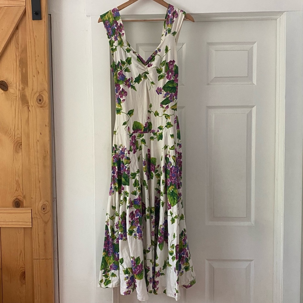 Betsey Johnson Vintage Floral Flowy Midi Dress